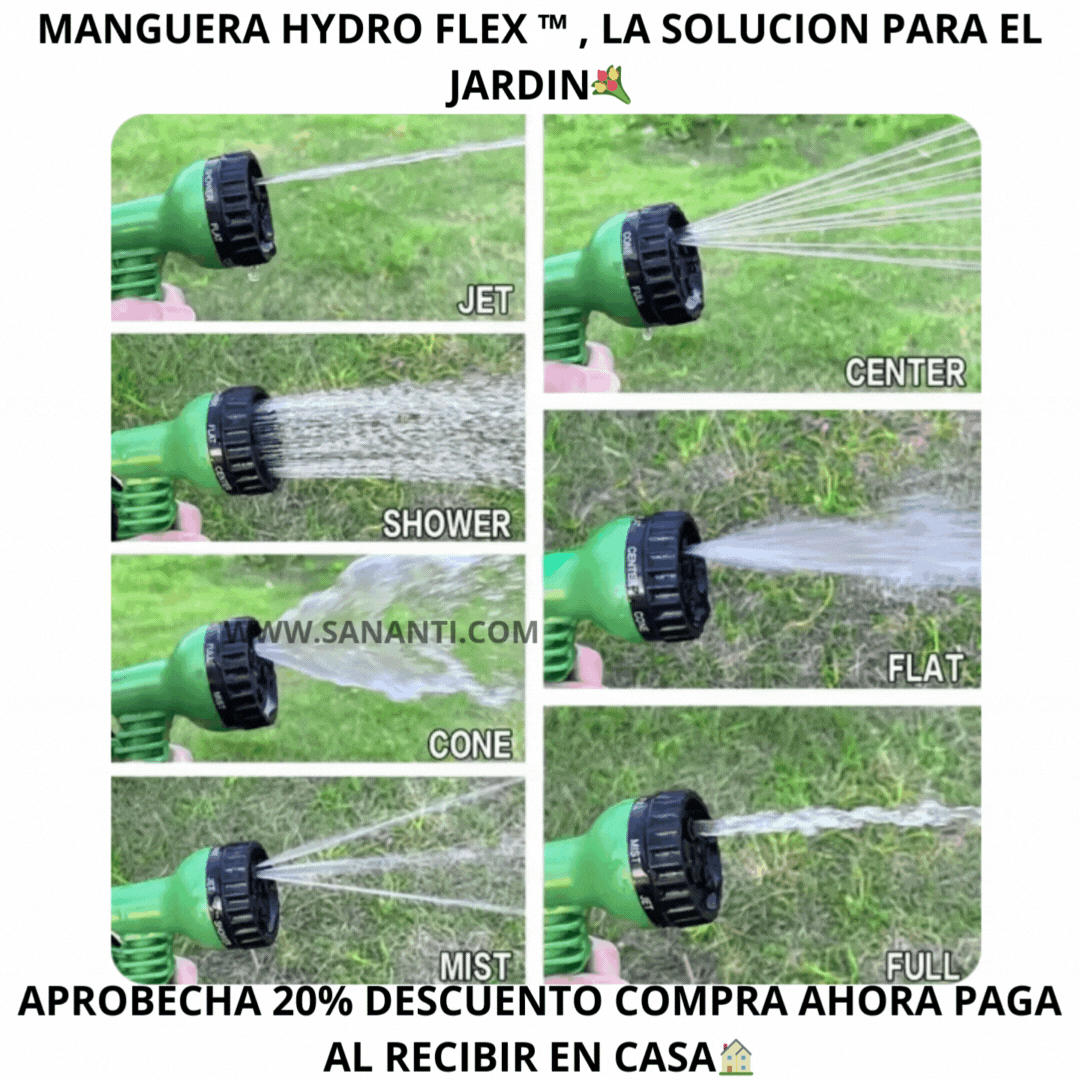 HYDRO FLEX ™ Manguera Retráctil Expandible 22.5 metros